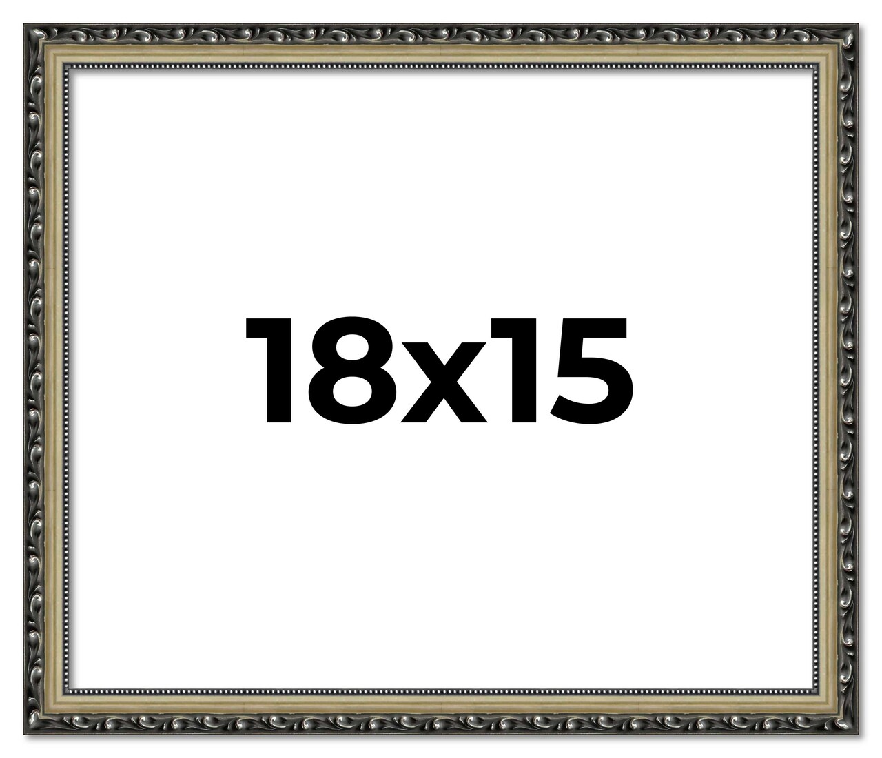 18x15 Solid Wood Antique Picture Frame with UV-Resistant Acrylic & Acid-Free Backing, Available in 4 Finishes: Bronze, Gold, Silver, and Gold with Black
